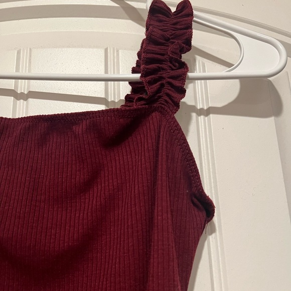Maroon ribbed bodysuit - Picture 4 of 6